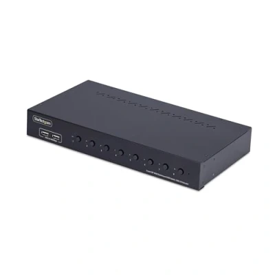 Abbildung von StarTech.com 8 Port DisplayPort KVM Switch, 1HE Rackmount Satz, 4K 60Hz DP 1.2, Umschalter, Taste/Hotkey, TAA