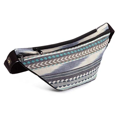 Abbildung von ETHNO Collection: Bauchtasche Jacquard Webstoff. schwarz weiß grün. Hip Bag