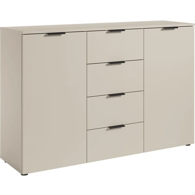 Abbildung von Kommode mit 4 Schubladen beige 135 x 40 cm LINZ