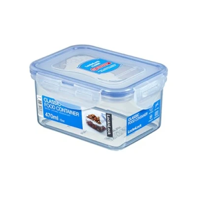 Abbildung von LocknLock PP Classic Vorratsdose, 470 ml, 135 x 102 68 mm, 100 % luft und wasserdicht, Cleveres Verschluss System, Frischhaltedose für Kühlschrank &amp; Gefrierfach