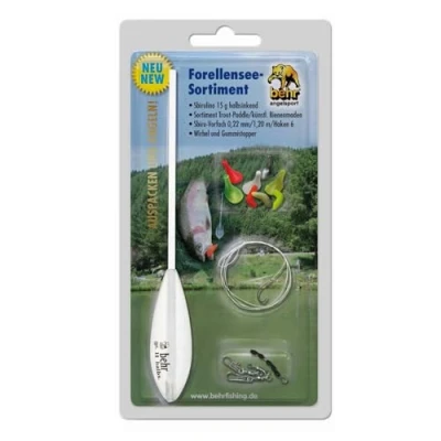 Abbildung von Behr Ready to Fish Trout Pack, komplettes Sbirulino Rig zum Forellen angeln Kunstköder