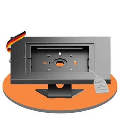 Abbildung von conecto Thekenhalterung für Tablet, mit abschließbarem Stahlgehäuse Tab A 10.1 (2019)/ A7/ S6 Lite 10.4/10.5&quot;/11, IPad 5/6/7/8/9/ Air 9.7&quot;/ 10.5&quot;/10.9&quot;/ 9.7&quot;/10.5&quot;/11, schwarz