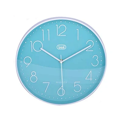 Abbildung von Trevi OM 3508 S Quarz Wanduhr mit leisem Sweep Uhrwerk, Durchmesser 30 cm, Türkis