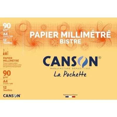 Abbildung von CANSON 200067115 Millimeterpapier, DIN A4, 90 g/qm, dunkelbraun