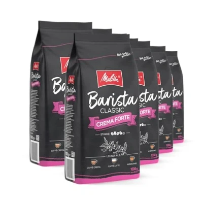 Abbildung von Melitta Barista Classic Crema Forte, Ganze Kaffee Bohnen 8 x1kg, ungemahlen, Kaffeebohnen für Vollautomat, kräftige Röstung, Stärke 4, im Tray