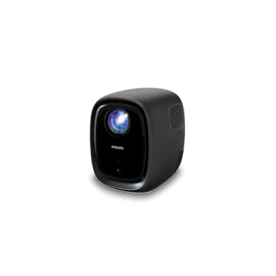 Abbildung von Philips, Neopix 130, Heimkinoprojektor, erweiterte Bildkorrektur, Full HD 720p, fortschrittliche LED Lichtquelle, Wi FI Spiegelmodus, Stereoton, verbundenes Betriebssystem, Schwarz