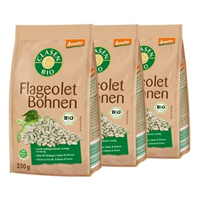 Abbildung von 3x CLASEN BIO Demeter Flageolet Bohnen, getrocknet 250 g