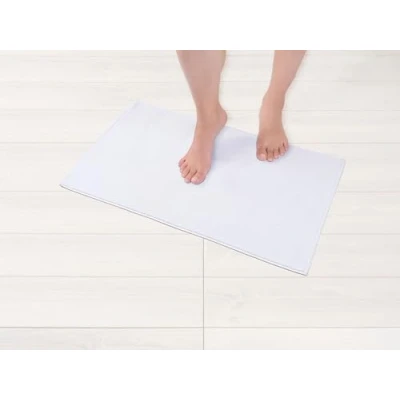 Abbildung von Hammetex 100% Baumwolle rutschfeste Badematte, 43x61 cm Badvorleger für Badezimmer WC, Saugfähig Schnelltrocknend Waschbar Bad Fußmatten, Weiß