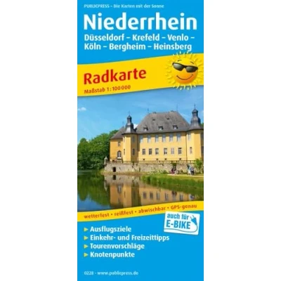 Abbildung von Niederrhein, Düsseldorf Krefeld Venlo Köln Bergheim Heinsberg: Radkarte mit Ausflugszielen, Einkehr &amp; Freizeittipps, wetterfest, reissfest, abwischbar, GPS genau. 1:100000 (Radkarte: RK)