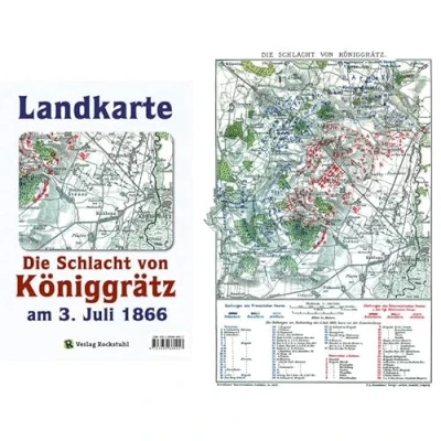 Abbildung von Historische Landkarte: Schlacht bei KÖNIGGRÄTZ am 3. Juli 1866 (A2 gefaltet auf A4)