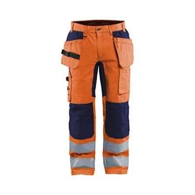 Abbildung von Blaklader 155218115389C60 Arbeitshose mit Stretch, High Vis Orange/Marineblau, Größe C60