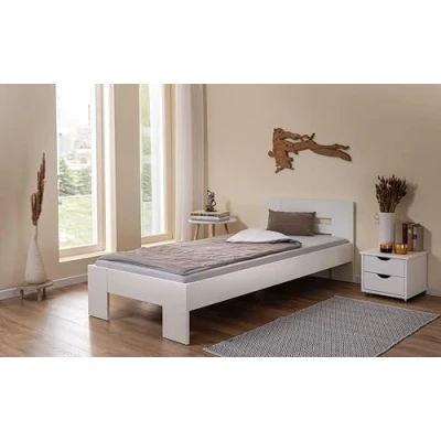 Abbildung von Inter Link Bett Bettrahmen Bettgestell Jugendbett Gästebett Doppelbett Modernes ohne Lattenrost Weiß lackiert Annik 90x200cm