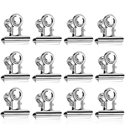 Abbildung von Büroklammern Silber, Bulldog Büroklammer Klemme, 50 Stück Metall Scharnier Clips, 22mm Klammern für Fotos, Küche zu Hause, Büromöbel und Bürobedarf (Silber)