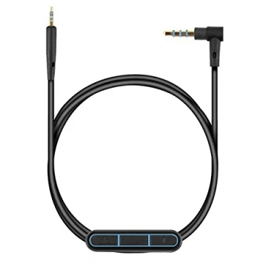 Abbildung von kwmobile Kopfhörerkabel für Bose QuietComfort 35 / 35II 25 QC25 QC35 II Audio Kabel, Ersatz Kabel 150 cm Mikrofon Lautstärkeregler 3.5mm Klinke