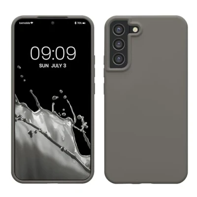 Abbildung von kwmobile Hülle kompatibel mit Samsung Galaxy S22 Plus Silikon Handy Case Handyhülle weiche Oberfläche kabelloses Laden Stone Dust