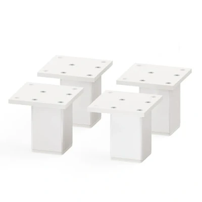 Abbildung von sossai® Aluminium Möbelfüße MFV2 4er Set Vierkant Profil: 38 x mm Farbe: Weiß Höhe: 60mm