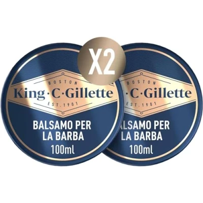 Abbildung von King C. Gillette Bartbalsam für Herren, 2 Packungen à 100 ml, verwendet mit oder ohne Ausspülen Kakaobutter, Geschenkidee professionelles Set