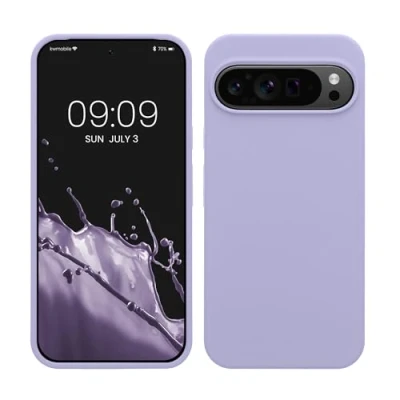 Abbildung von kwmobile Hülle kompatibel mit Google Pixel 9 Pro XL Silikon Handy Case Handyhülle weiche Oberfläche kabelloses Laden Lavendel