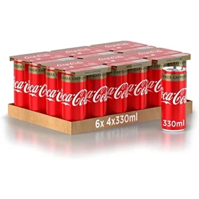 Abbildung von 72x Coca Cola Senza Caffeina dosen kohlensäurehaltiges Getränk 330ml Koks Ohne Koffein Softdrink kaffeinfrei