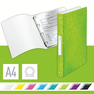 Abbildung von Leitz Ringbuch, A4, 32 mm Rückenbreite, Für bis zu 190 Blatt, Grün, WOW, 42580054