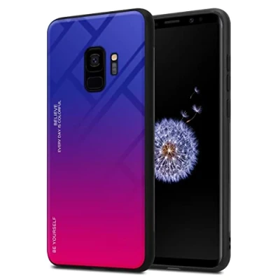 Abbildung von Cadorabo Hülle kompatibel mit Samsung Galaxy S9 Schutzhülle TPU Silikon Case Glas Slim Kratzfest Weiche Gummi Rundumschutz für in Schwarz