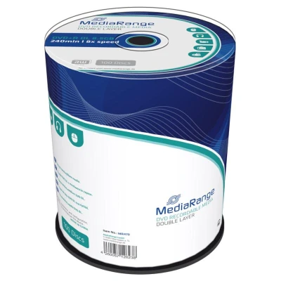 Abbildung von DVD+R 8,5 GB MEDIA RANGE Double Layer 8x Speed Cakebox 100 Stück