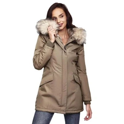 Abbildung von Navahoo Cristal Wintermantel, Damen, Größe: Small, Taupe grey