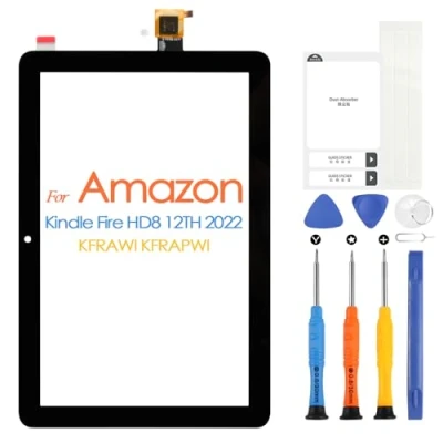 Abbildung von Touchscreen für Amazon Kindle Fire HD8 2022 12a Gen Bildschirm Ersatz HD 8 Plus Generazione Touch Digitizer Sensor Glas Kits (Black Touch)