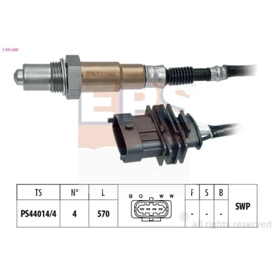 Abbildung von EPS 1.997.089 Lambdasonde Made in Italy OE Equivalent beheizt, Planarsonde, Gewinde vorgefettet OPEL: Corsa C Schrägheck, Zafira A, Meriva A