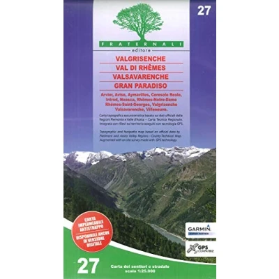 Abbildung von Valgrisenche Val di Rhêmes Valsavaranche Gran Paradiso 1 : 25 000 (wandelkaart, Band 27)