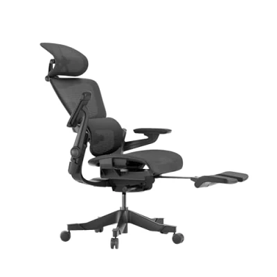 Abbildung von HINOMI H1 Pro V2 Hochlehner Ergonomischer Bürostuhl mit integrierter Beinauflage, faltbares Design, klappbare Armlehnen (Schwarz, Mittelhöhe)
