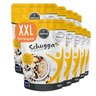 Abbildung von BORCHERS Schugga, Kristalline Streusüße 10x 700g, Erythrit Sucralose Mischung, 1:1 wie Zucker, kalorienfrei &amp; zuckerfrei, Zuckerersatz, Süßungsmittel, Zuckeralternative, XXL Vorteilspack