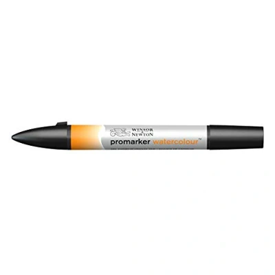Abbildung von Winsor &amp; Newton 0201090 Aquarellmarker 2 Spitzen, Pinsel und feiner Spitze, lichtecht, hochpigmentierte Aquarellfarben für Kalligrafie, Zeichnungen Kadmiumorange farbton