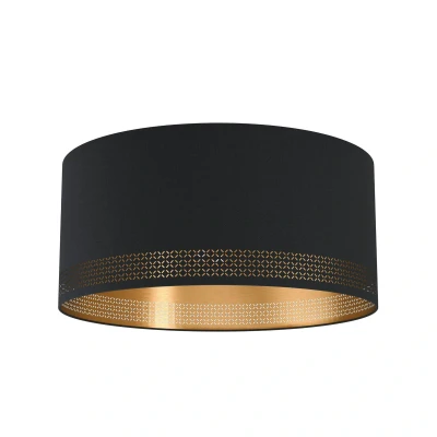Abbildung von Eglo 99272 Deckenleuchte ESTEPERRA Textil schwarz, gold E27 1X40W H:24cm Ø47,5cm dimmbar