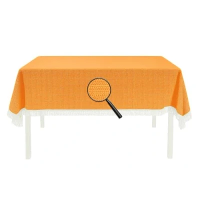 Abbildung von EXKLUSIV HEIMTEXTIL Gartentischdecke mit Fransen Tischdecke Classic, eckig