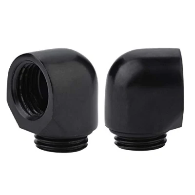 Abbildung von ASHATA G1 / 4 Gewinde PC Wasserkühlung, Messing 90 Grad Ellbogen Winkel Drehrohrverschraubung Fitting Verbinder Adapter für Wasserkühlung Schwarz
