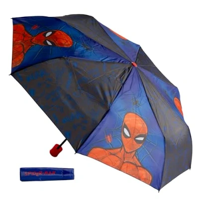 Abbildung von Undercover faltbarer Regenschirm Marvel Spider Man Taschenschirm mit Schutzhülle 94 cm Durchmesser Leichtgewicht und ideal für Kinderhände
