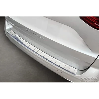 Abbildung von Avisa Edelstahl Heckstoßstangenschutz kompatibel mit Volkswagen Multivan T7 2021 &#039;Ribs&#039;, Silber