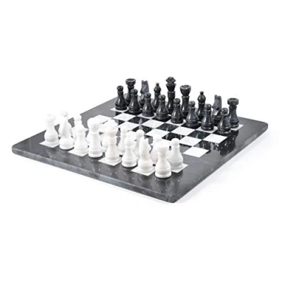 Abbildung von Schach Set Schwarz &amp; Weiß Marmor