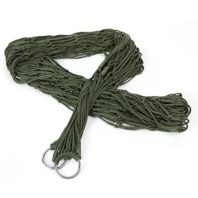 Abbildung von Camping Reise Hängematte Nylon Mesh Seil Schlafen Hängen Bett Garten Schaukel Hängesessel