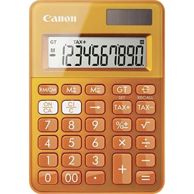 Abbildung von Canon Tischrechner LS 100K 10 stellig Solar/Batteriebetrieb orange