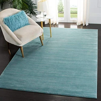 Abbildung von SAFAVIEH Modern Teppich für Wohnzimmer, Esszimmer, Schlafzimmer Vision Collection, Kurzer Flor, Meeresschaum, 122 X 183 cm