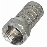 Abbildung von MANAX® F Stecker Länge 20 mm gerändelte Version vernickelt für Kabel Ø 6,0 10 Stück