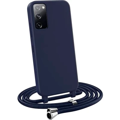 Abbildung von MyGadget Handykette für Samsung Galaxy S20 FE [ Hülle mit verstellbaren Band ] TPU Handyhülle Handyband zum Umhängen Kordel Schnur Case Schutzhülle Dunkel Blau