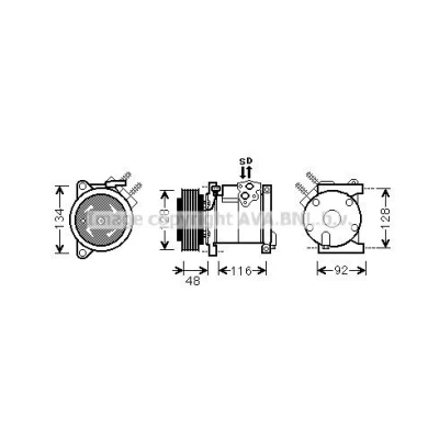 Abbildung von PRASCO CRAK102 Kompressor 10S20H R 134a CHRYSLER: VOYAGER 4