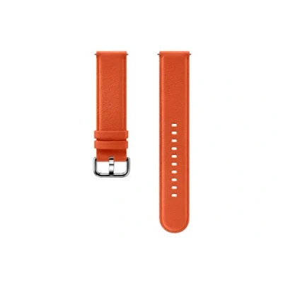 Abbildung von Original Leather Band für die Samsung Galaxy Watch 4 / 5 6 20 mm M/L Orange Armband Echtleder Originele