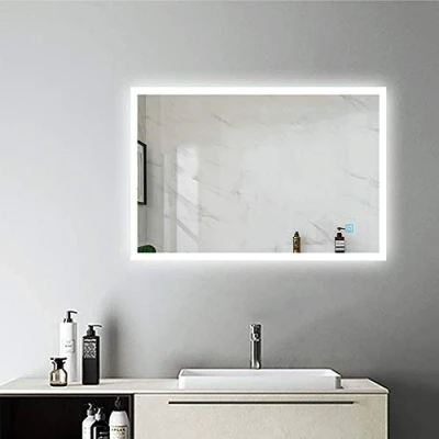 Abbildung von Aica Sanitär LED Spiegel 80x60 cm Badspiegel Duschspiegel Kaltweiß Touch BESCHLAGFREI