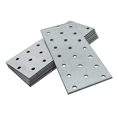 Abbildung von OMIDEAS 10 x Lochplatten (140 60 2) Flachverbinder Holzverbinder Verbindungsplatte Verbinder, Silber Verzinkt