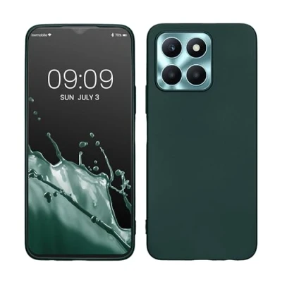Abbildung von kwmobile Case kompatibel mit Honor X6a Hülle Schutzhülle aus Silikon metallisch schimmernd Handyhülle Metallic Petrol