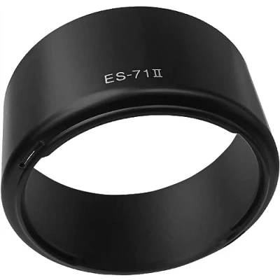 Abbildung von ES 71II Gegenlichtblende for Canon EF 50 mm f/1,4 USM Objektiv ersetzt mit umgekehrter Befestigung Schwarz